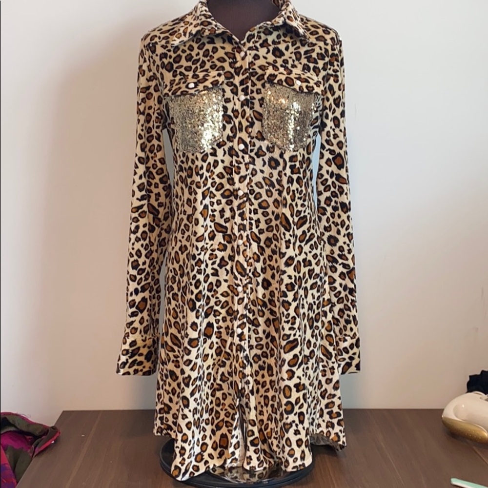 NWT Southern Fried Chics leopard velvet dress - Picture 2 of 8
